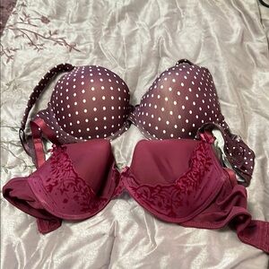 Delta Burke Red Padded Bras with Underwire Support
